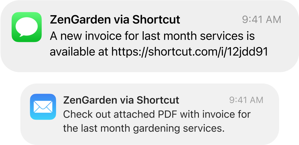 Automated invoice reminders via text and email